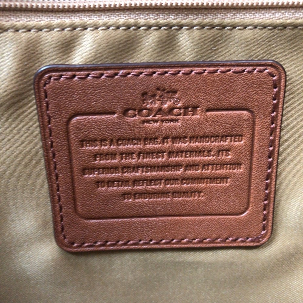 COACH Madison Op Art Brown Beige Gold Hardware Canvas Handbag Shoulder Bag for - Picture 4 of 10